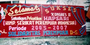 Ucapan Selamat untuk Kongres Kedua HAPSARI, dari Solidaritas Perempuan Deli Serdang.